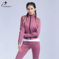 Tracksuit Women Front Zipper Long Sleeve Sport Crop Top