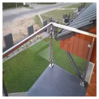 Glass Railing 3FT High Metal Banisters Fencing Steel Tubular Handrail Price