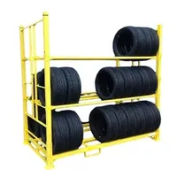Customized Heavy Duty Stacking Rack Adjustable Foldable Steel Tire Shelves Storage Tyre Racks