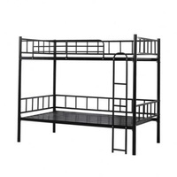 Anti Falling Double Iron Frame Double Bunk Bed (Height) Adjustable High Guardrail In Staff Dormitory