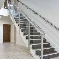 Frameless Glass Railing For Deck , Internal Staircase Glass Balustrade Handrails Tempered Glass Decking Balustrades And Handrails