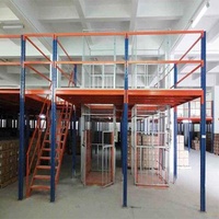 Multilevel Corrosion Protection Mezzanine Floor Attic Shelf Steel Structure Platform With Guardrail
