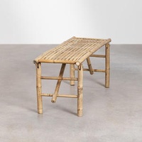 Luxury Indoor Long Leisure Benches Multifunctional Low Seat Bamboo Bench for Waiting or Racks