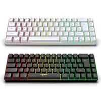 Keyboards HXSJ V200 Wired Membrane Keyboard RGB LED Backlight Gaming Keyboard 68keys Computer Keyboard Gamer For PC Laptop Game/Office 231130