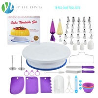 78 Piece Wholesale Cake Decorating Tools Set Pastry Accessories Kit with Plastic Material home bakery tool sets