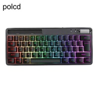BT Radio Function 60% Tilt PC Computer Membrane Gaming Keyboard LED Backlight Adjustable Keycaps Silent Membrane Gaming Keyboard