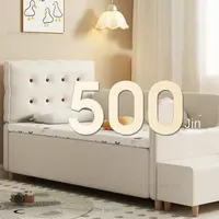 Nordic Solid Wood Child Bed for Living Room Single Widened Splicing Kids Bed with Guardrails Creative Household Bed for Children