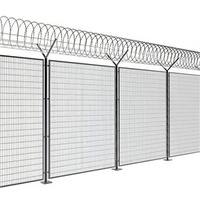 Factory Price High Security Powder Coated 358 Anti Climb Fence Iron Guardrail Clear View Wall Fence for Prison Airport