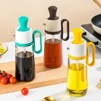 Hot Sales Silicone Pastry Kitchen Baking BBQ Tool Portable Glass Oil Bottle Brush Oil Dispenser with Brush