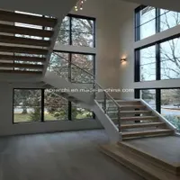 Interior Stainless Steel Tempered Clear Glass Stair Railing Handrail