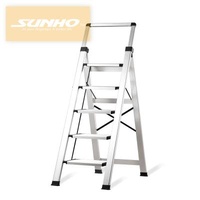 Aluminum Retractable Folding Ladders 5 Steps Handrail Household Ladder
