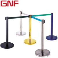 Outdoor Crowd Control Queue Barrier GNF Metal Traffic Barrier Handrail Bracket Pole With Retractable Belt