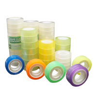 Factory Wholesale BOPP Transparent and Printing Office School Decoration Super clear Crystal Stationery Tape Desk Tape Sellotape
