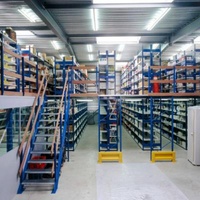 Heavy Duty Steel Structure Corrosion Protection Platform Warehouse Multilevel Storage Mezzanine Floor With Racks