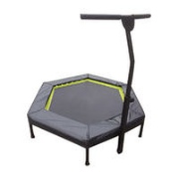 48" Hexagon Fitness Bungee Trampoline with Handrail"