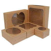 Multi-size Disposable Customized Brown Cardboard With Clear Window Candy Cookie Pastry Gifts Packaging Paper Box