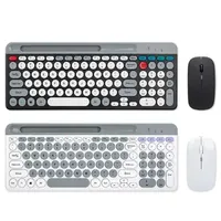 Dual-mode Wireless Keyboard Mice Combo 2.4G 5.0 Membrane Keyboard BT 3-Channels Rechargeable Keyboard Mouse for PCLX241031