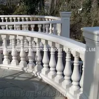 Natural Stone Outdoor Stone Balustrade Balcony Marble Handrail for House Decoration