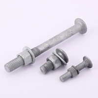 Steel Hot Dip Galvanized Square Neck Bolts Step Bolts HDG Head Mushroom Road Guardrail Bolt And Nut