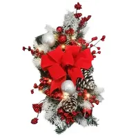 Christmas Wreaths For Front Door Xmas Stairway Handrail Christmas Decorations Artificial Winter Garland With Stair Wall Window 240902