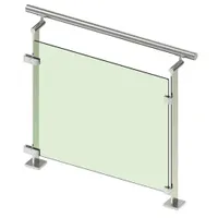 Outdoor Indoor Stainless Steel 304 316 Stainless Steel Railing Handrail with Glass