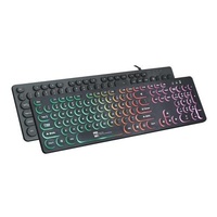 Round Keys 104 Keys Mini Laptop Membrane Keyboard for Game