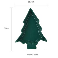 Sustainable Nordic Luxury Christmas Tree Snowman Plate Home Ceramic Snack Dried Fruit Pastry Snack Dish and Dish Christmas Gift
