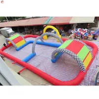 Karting Inflatable Track with Guardrails - Perfect for Park Fun Races