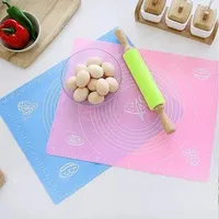 Baking Tools Silicone Pastry Mat Rolling Pin With Measurements Nonstick Kneading Board For Dough Big Size