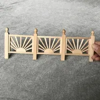 Chzimade Miniature Hollow Wooden Handrail Fence Furniture Ornament Mini Model Wood Decor Terrarium Stairs Scale Staircase House