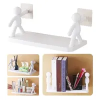 Storage Holders Racks Household Simple Punch free Wall Hanging Human shaped Guardrail Hook Bathroom Shelf with Kitchen