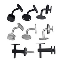 ZD CE Certificate Black Handrail Bracket for Heavy Duty Stair Handrail Brackets Wall Mount Holders with Mounting Screws