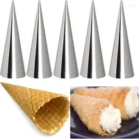 Baking Tools 5pcs Kitchen Stainless Steel Cones Horn Pastry Roll Making Cake Mold Spiral Croissant Tubes Cookie Dessert Tool