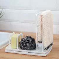 NEW Kitchen Desktop Rag Rack Multi-Function Dish Cloth Drain Free Punching Sponge Soap Shelf Storage Holders Racks dish drainerMulti-Function Dish Cloth Drain