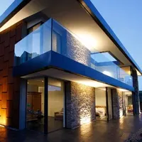 Villa Railing Balcony Fence Frameless Glass Handrail for Resort Apartment Aluminum Glass U Channel Glass Fence Deck Balustrade