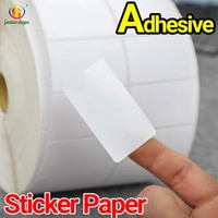100mmx100mm Gloss White PP Label 4x4 Inch Packaging Synthetic BOPP Sticker 100x100 Self Adhesive Paper
