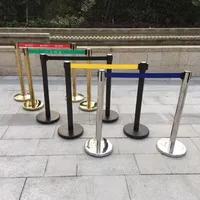 Stainless steel fence telescopic isolation belt guardrail guardrail line line column titanium gold concierge column 1 meter line