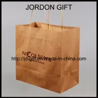Customized Kraft Paper Shopping Bag for Salad, Pastry, Desserts, Takeaway Coffee Shop