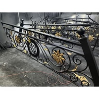 Customized Brass Iron Railing Outdoor for Houses Exterior Balustrades Handrails Metal Porch Railing Designs Patio Fence