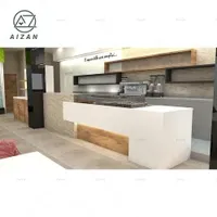 Solid Surface White Bar Counter Cafe Cake Bar Counter with Pastry Display Counter