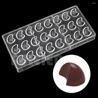Baking Tools DIY Moon Shape Polycarbonate Chocolate Mold Candy BonBon Pastry Cake Plastic Confectionery Moulds