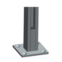 Stainless Steel Glass Panel Single Slot Railing Handrail Square Post