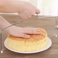 Adjustable Cake Dough Wire Slicer, Food Grade Stainless Steel Bread Cutter Leveler Cutting Pastry Trimmer Slicing Tool Wbb14401
