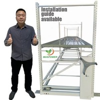 Multi or 2 Tiers Hydroponic Pot Plant Flood Ebb and Flow Tray Rolling Bench Vertical Growing Racks System with Exhaust Fan