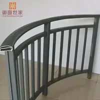 China Supplier Black Slat Garden Metal Decorative Curved Aluminum Handrail