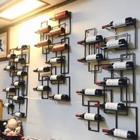 Modern Wall-mounted Multi-layer Wine Racks Metal Bottle Organizer Stands Wine Display