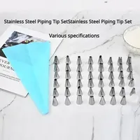 Baking Tools 8-50 Piece Set Of Pastry Bags And Stainless Steel Cake Nozzle Kitchen Accessories For Decorating Bakery Confectionery Equipment