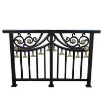 Outside Banister Terrace Railings Galvanized Residential Metal Balcony Guardrail Square Tubular Design Porch Railing for Europe