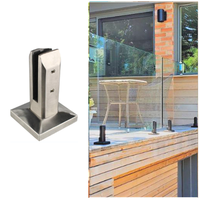 Outdoor Square Spigot Handrail Balcony Terrace Frameless Glass Railing Handrail Round Spigot Glass Bracket