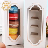 Recyclable Pastry Cardboard Pastry Gift Box Pet Stock Clear Window White Macaron Pastry Paper Packaging
